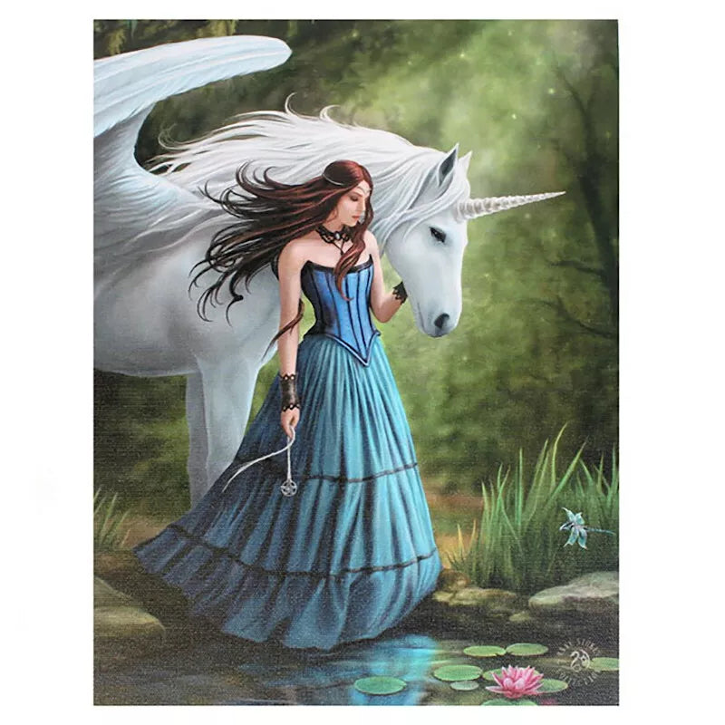 Anne Stokes Canvas 19x24cm - Enchanted Pool