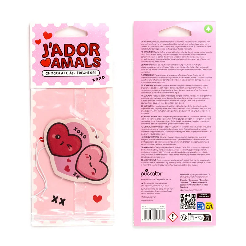 Chocolate J'adoramals Double Heart Air Freshener