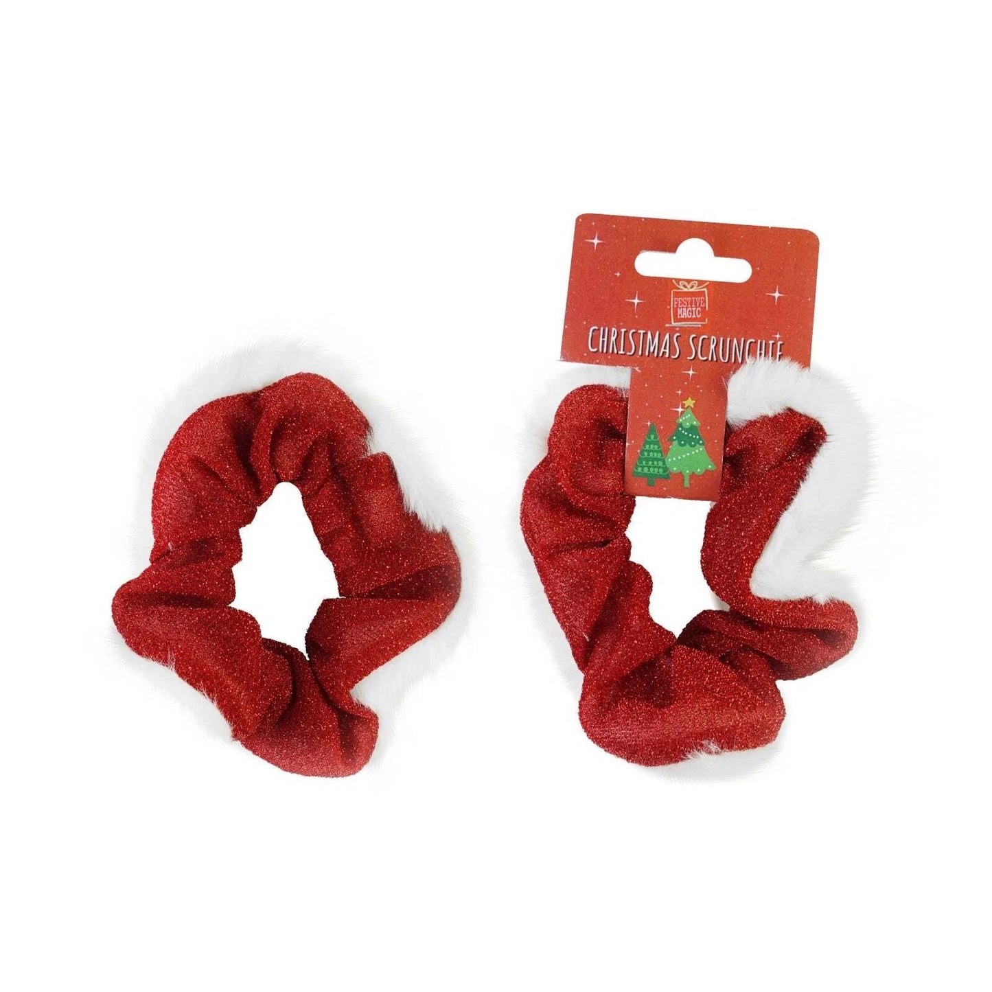 Christmas Red Glitter Hair Scrunchie
