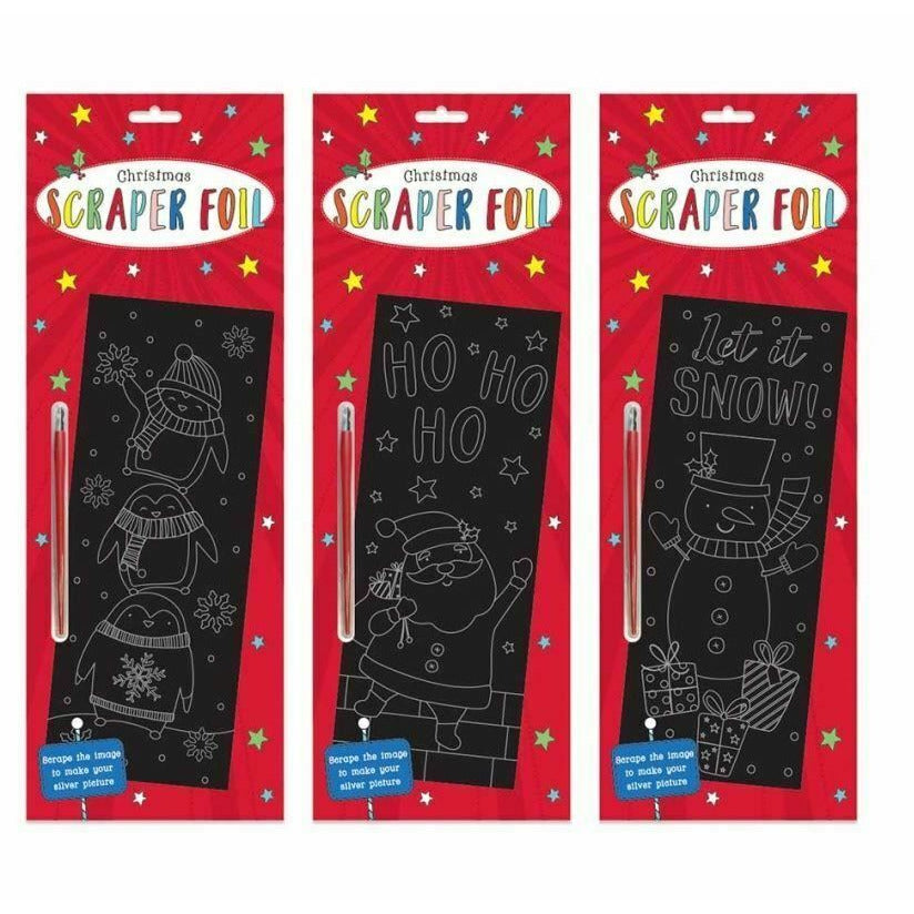 Christmas Scraper Foil Scratch Art - 3 Assorted