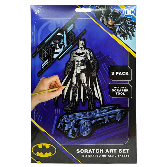 DC Comics Batman Shaped Metallic ScratchArt & Scraper Set 3pk