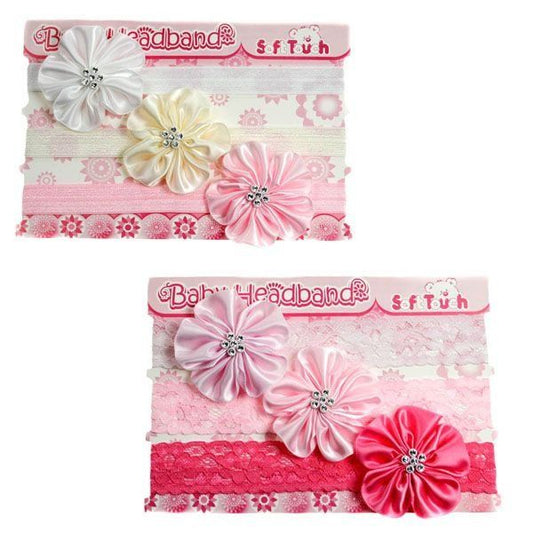 Flower Headbands with Inlay Centre by Soft Touch