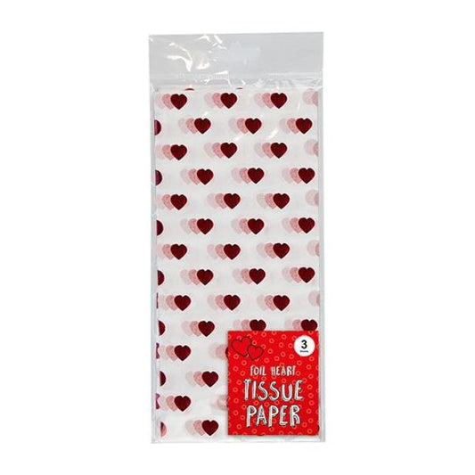 Foil Heart Tissue Paper