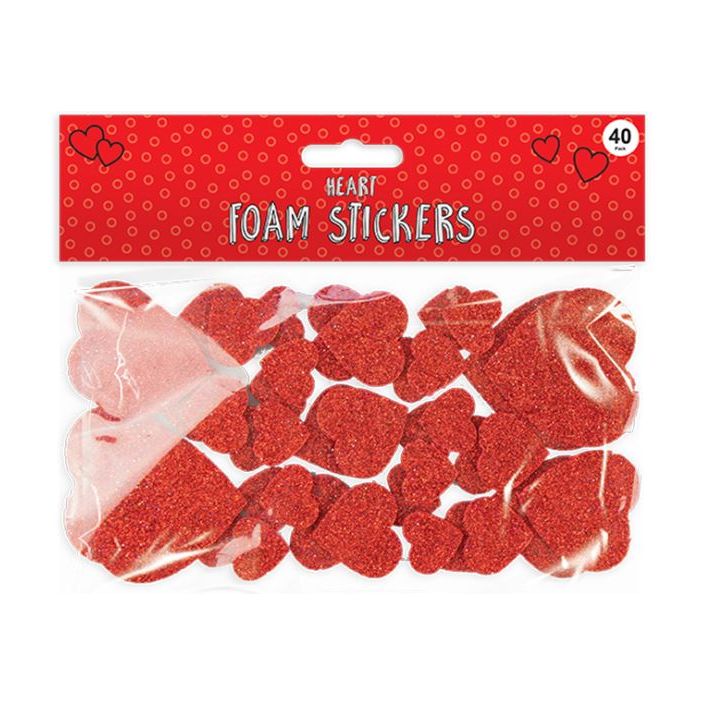Glitter Foam Heart Stickers