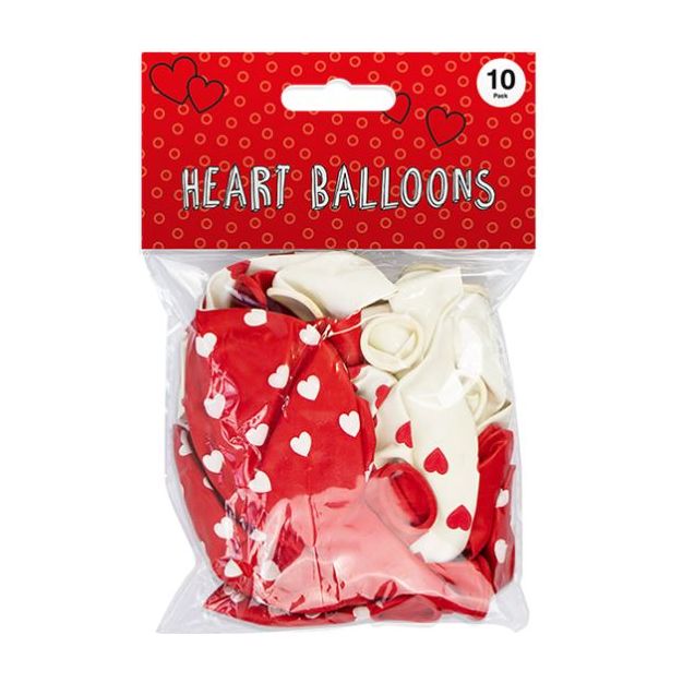 Heart Printed Balloons 10PK