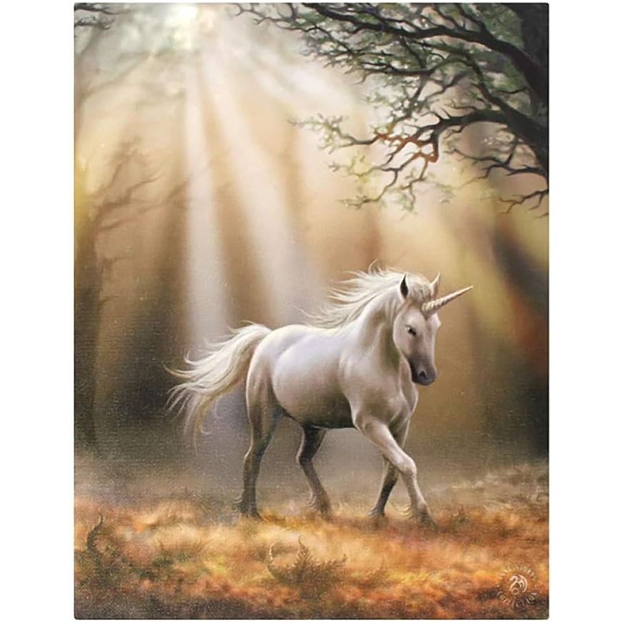 Anne Stokes Canvas 19x24cm - Glimpse Unicorn