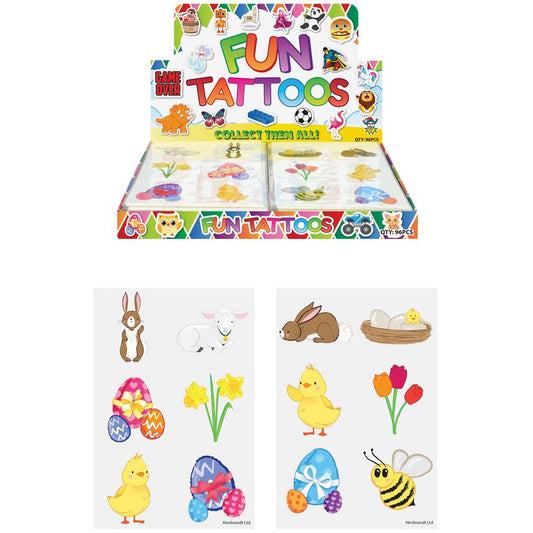 Mini Easter Temporary Tattoo Sheets assorted