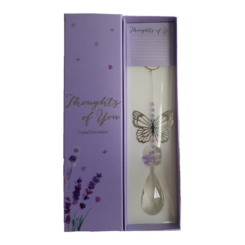 Thoughts of You Crystal Metal Hanger - Butterfly