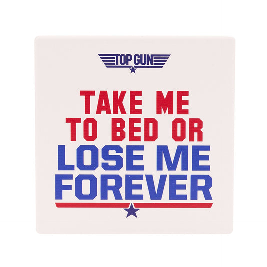 Top Gun White Coaster 'Take Me To Bed'