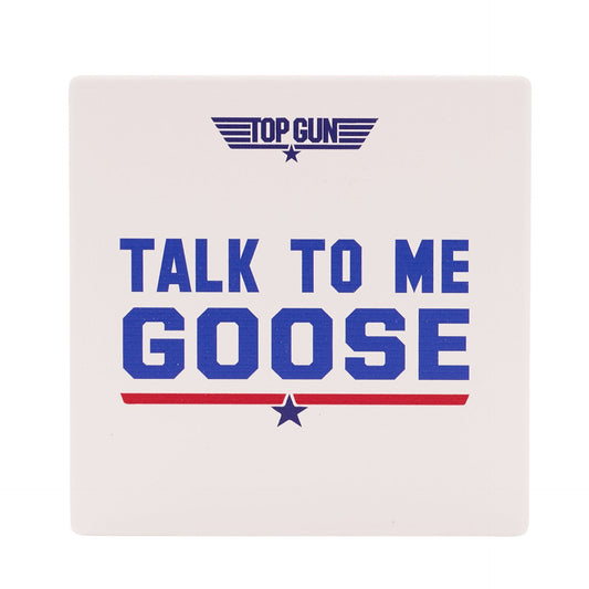 Top Gun White Coaster 'Talk To Me Goose'