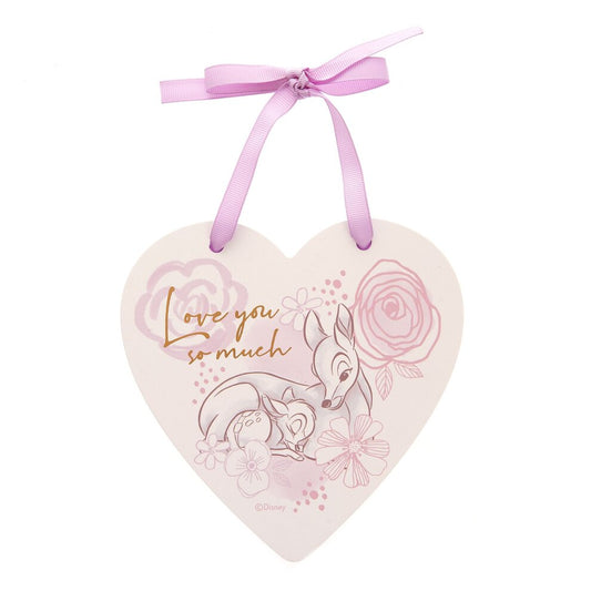 Disney Bambi Wooden Heart Plaque - "Love you so much"
