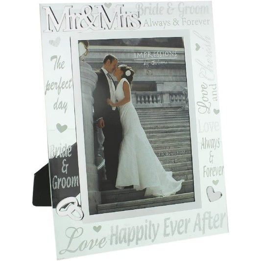 Mirror 3D Words Wedding Photo Frame 5" x 7"