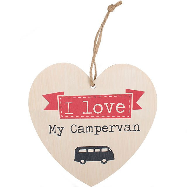 I Love My Campervan Hanging Heart Sign