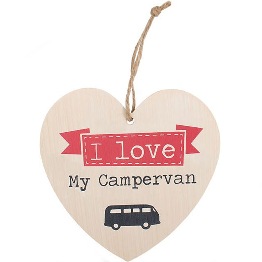 I Love My Campervan Hanging Heart Sign