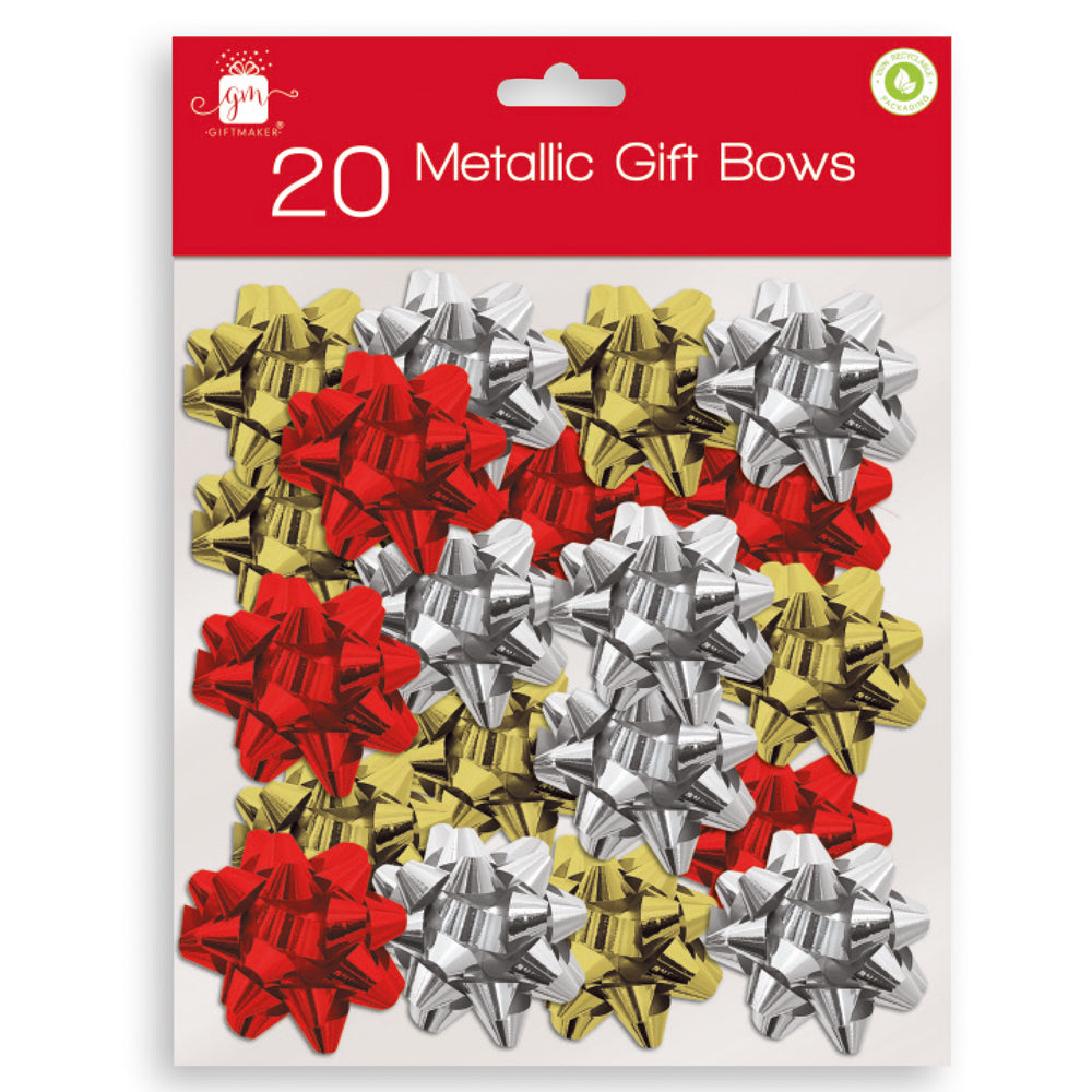 20 pieces Gold/Silver/Red Bows