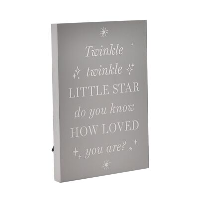 Bambino Wooden Standing Plaque - Twinkle 18x13cm