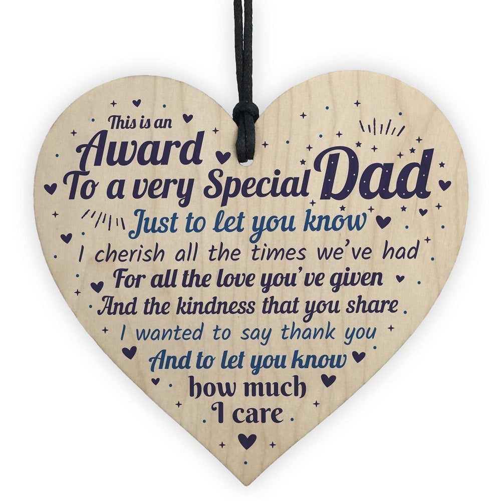 Wooden Gift Heart Plaque Fix dad