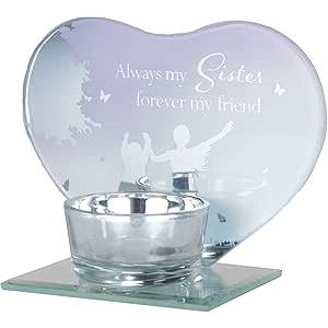 Reflections Heart Tealight Holder - Sisters