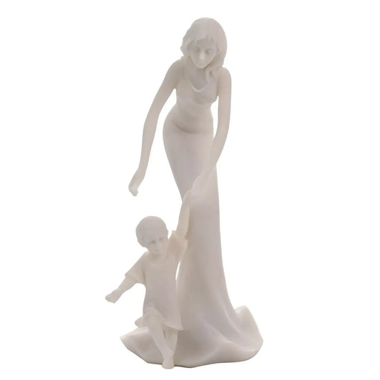 Juliana Mother Teaching Son to Walk White Portrait Figurine