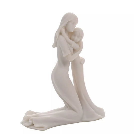 Juliana Kneeling Mother & Daughter Embrace White Portrait Figurine