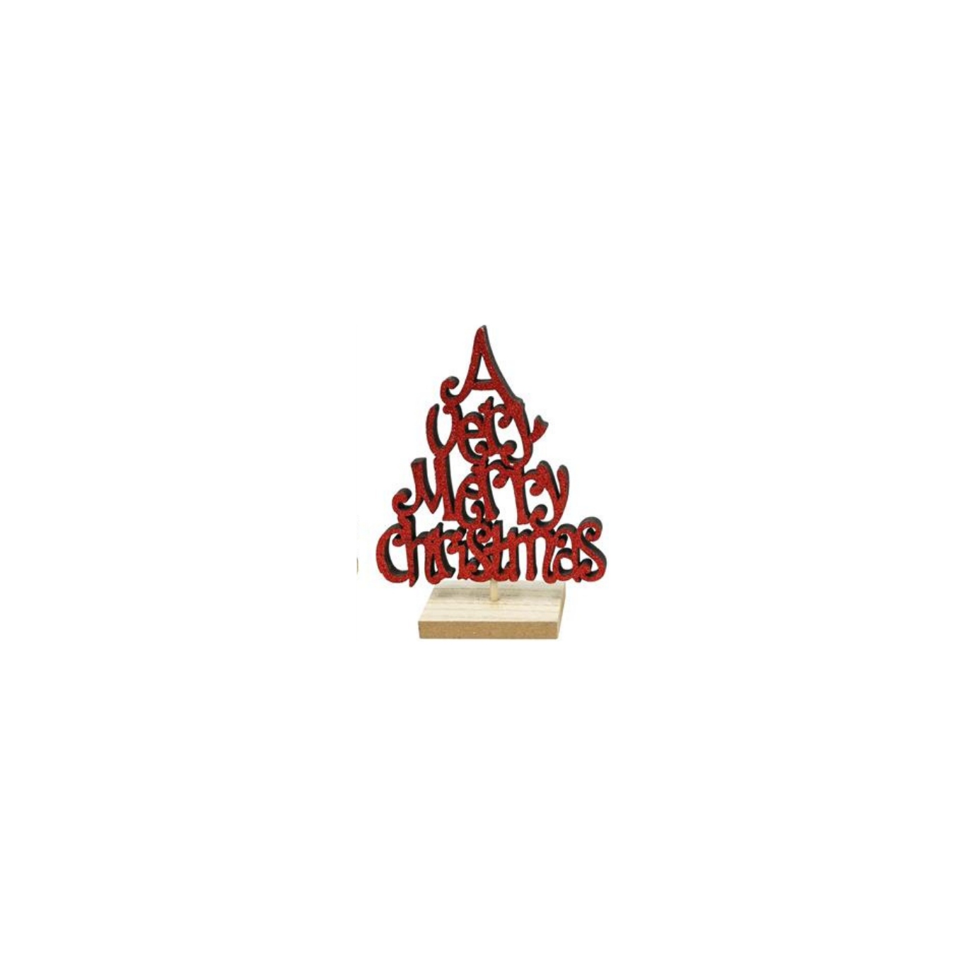Glitter Wooden Greeting Tree Assorted 15cm