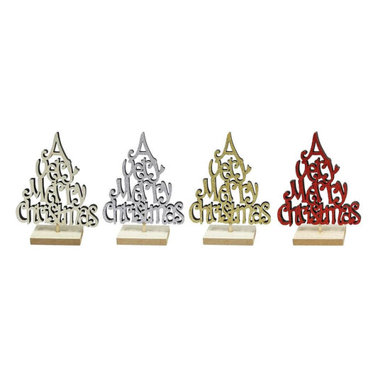 Glitter Wooden Greeting Tree Assorted 15cm