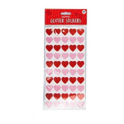 Valentines Glitter Heart Stickers