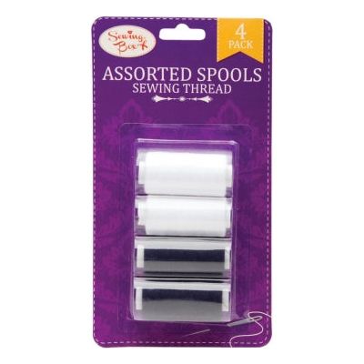 Sewing Box - Spool Thread - Black and White 4 Pack