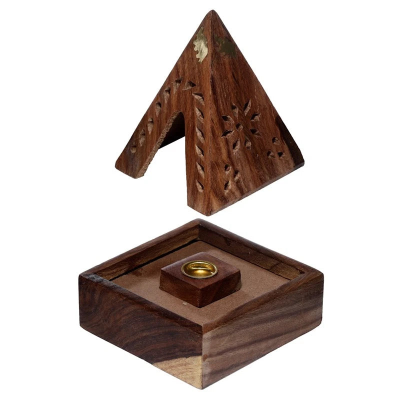 Sheesham Wood Pyramid Incense Cone Holder