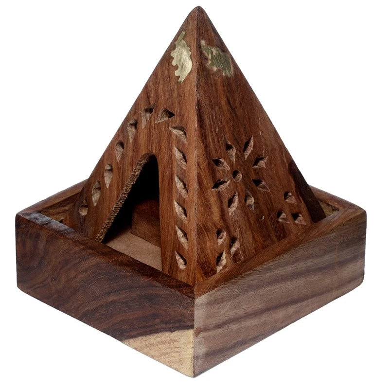 Sheesham Wood Pyramid Incense Cone Holder