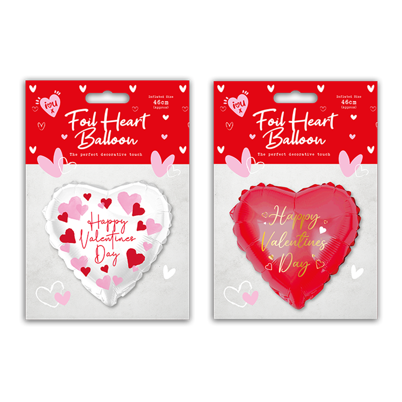 Valentines Printed Heart Balloon 18"